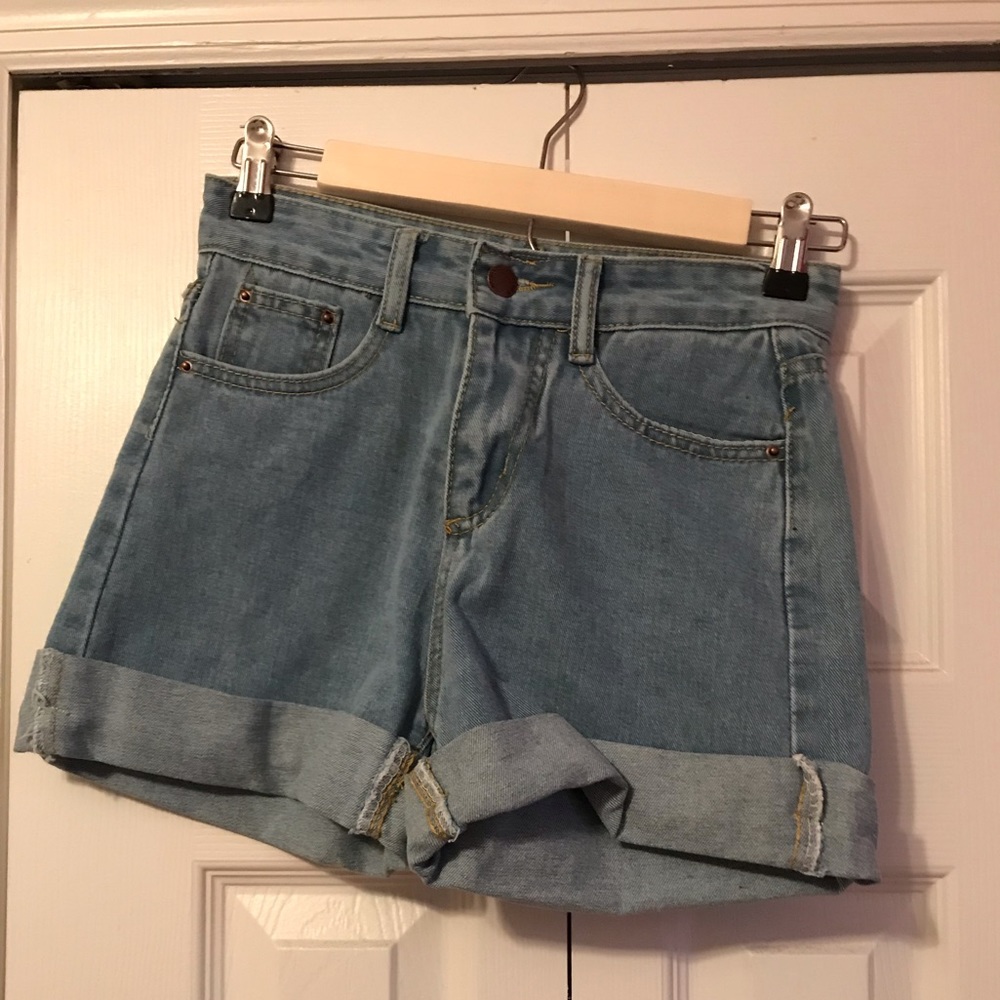 Light Blue High Waisted Shorts
